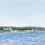 June View of Frenchman Bay, Winter Harbor Light, and Mount Desert from Schoodic Peninsula