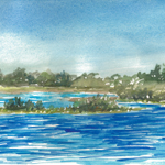 Blue day, view from Island Park, Alpena Wildlife Sanctuary